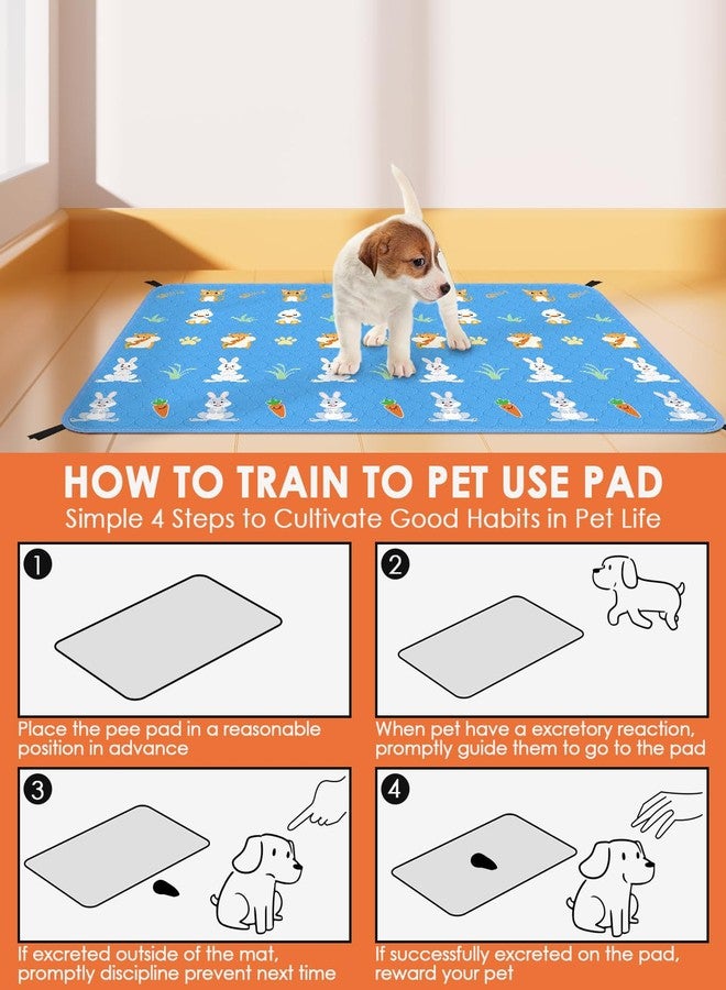 Bissap 2 Packs Guinea Pig Cage Liners, 36''X24'' Washable Guinea Pig Pee Pads Non Slip Reusable Fast and Super Absorbent Bedding for Small Animals Rabbit Hamster Chinchillas Rat - Blue - Image 5